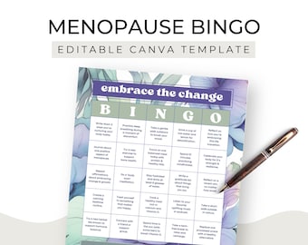 Menopause Coach Freebie Bingo Card Canva Template Lead Magnet Client Welcome Entrepreneur Wellness Biz Support Editable US Letter