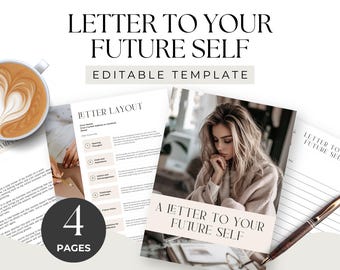 Future Self Letter Editable Canva Template Self Reflection Worksheet Coaching Client Freebie Spiritual Coach Lead Magnet Your Future Vision