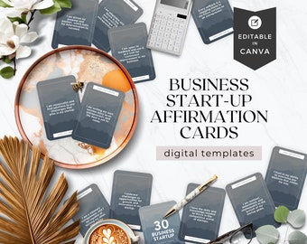 Business Start Up Affirmation Cards, Positivity for Small Business Owners, Freebie Lead Magnet Done for You, DIGITAL Template Download