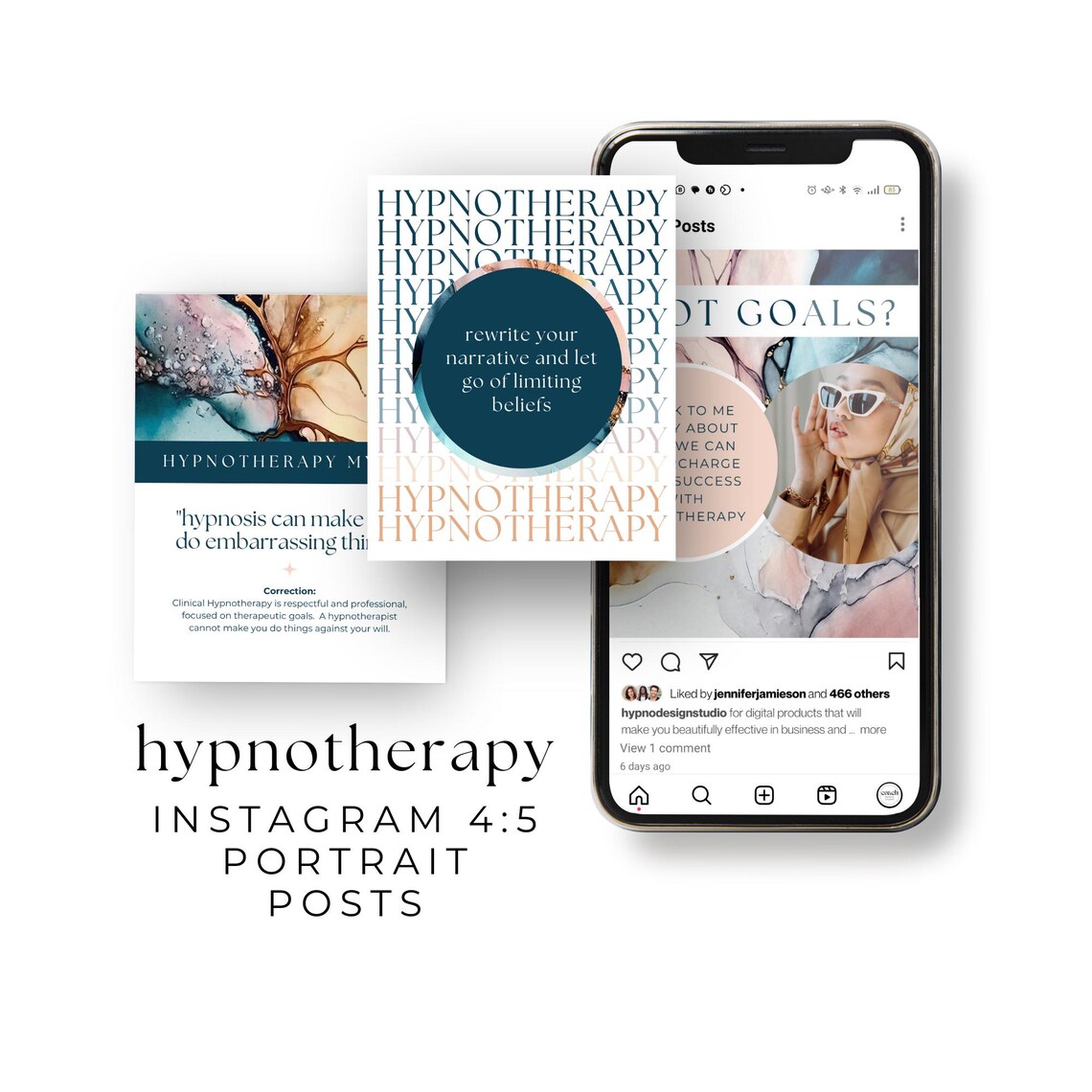 Hypnotherapy Insta Portrait Posts Canva Template 4:5 Ratio ...
