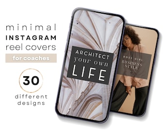 Instagram reels cover Canva template for coaches, Beige Neutral Minimal, Instant Download, Editable Customizable, Social Media Aesthetic