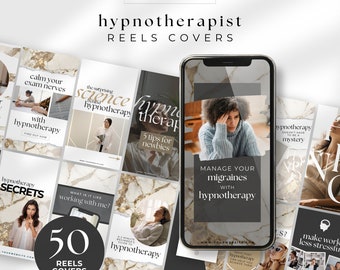 Hypnotherapist Insta Reels Cover Templates, Hypnotherapist IG Engagement, Editable Instagram Canva template Insta feed, Beige Minimal WM
