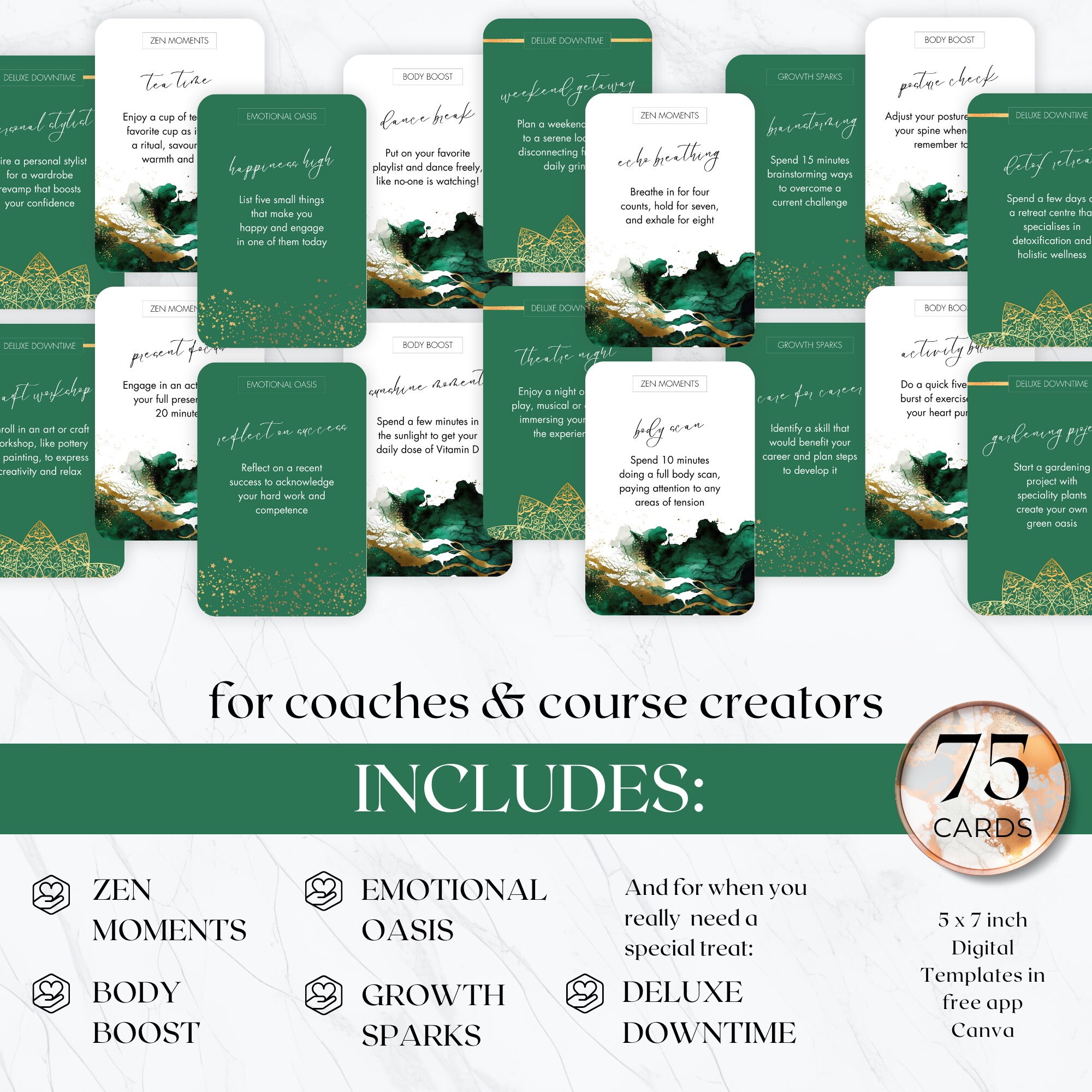 Self Care Activity Cards, Printable, Wellness Mindfulness, Done for You ...