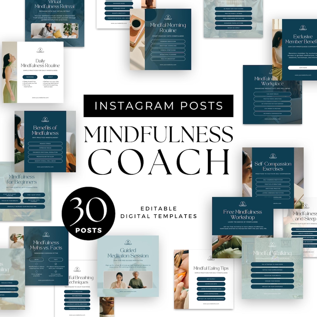 Holistic Coach Canva Instagram Wellbeing Coach Social Media Template ...