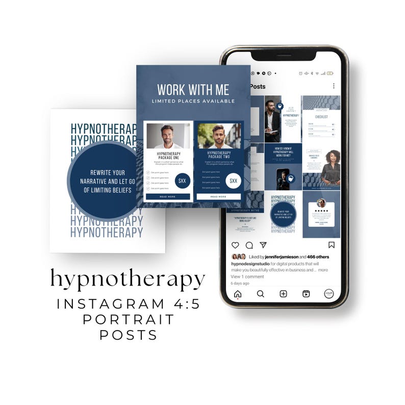 Hypnotherapy Insta Posts Canva Template Male Hypnotherapist Instagram ...