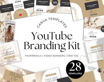 Plantilla de YouTube Miniatura Video Banner Etiqueta final Plantillas de Canva de YouTube Creador de contenido promocional de negocios de YouTube Vlogger YouTuber Editable Neutral