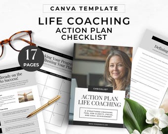 Coaching Action Plan Framework Client Success Planning Tools Editable Goal Setting Worksheets Coaching Guide Canva Template Checklist