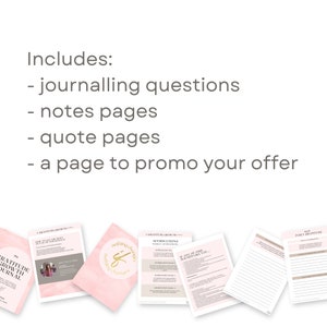 May include: A pink and white printable gratitude journal with the text "nothing changes until you do" and "gratitude growth journal". The journal includes pages for affirmations, daily gratitude, and journaling questions.
