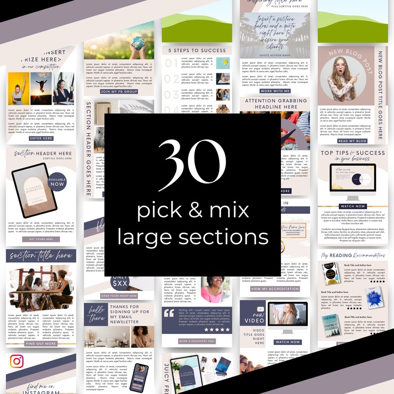 250+ premium email templates | easy to edit in canva... Canva Email Template Bundle Canva Template for Email Mailerlite ...