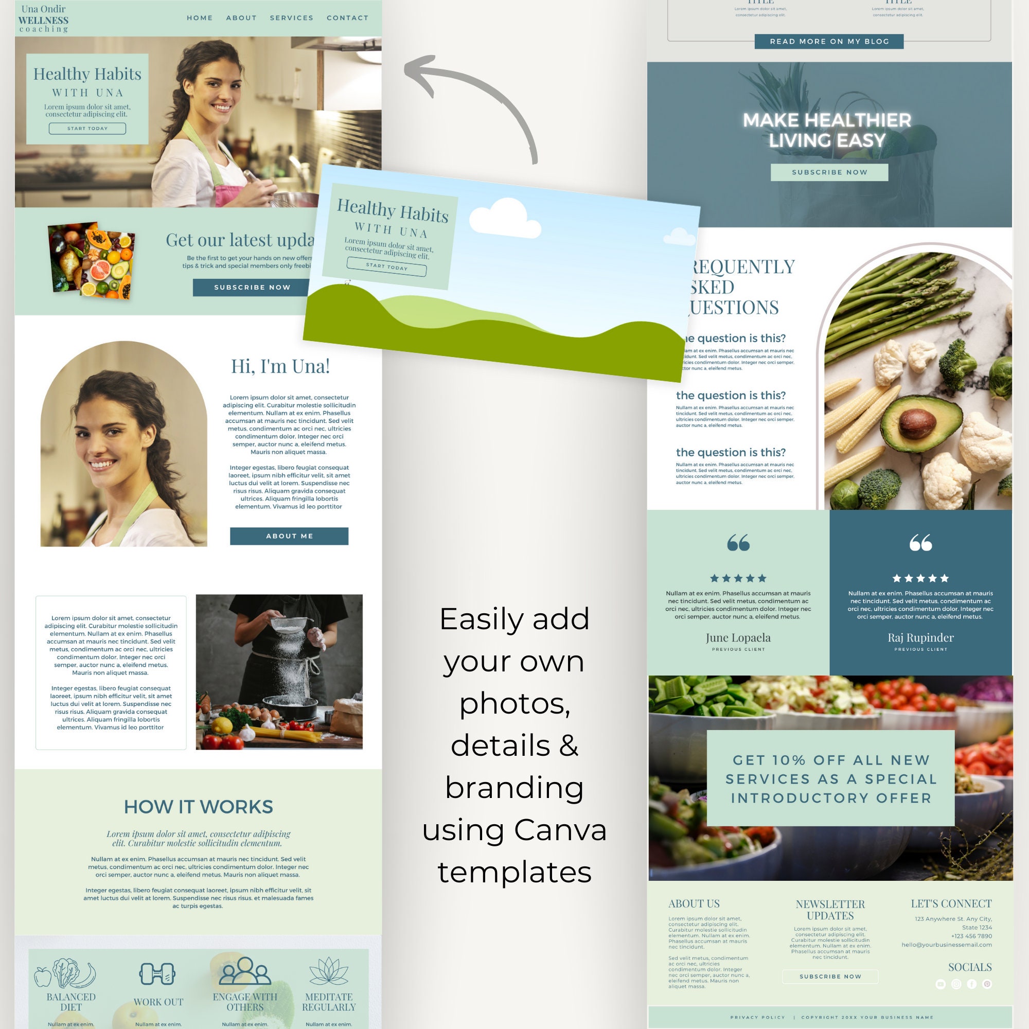 Health Coach Canva Website Template, Coaching Landing Page, Wellness ...