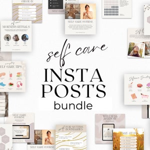 Self Care Insta Posts, Canva Template For Coaches Course Creators & Therapists, Instagram Feed, IG Social Media, Minimal Neutral | EWJB