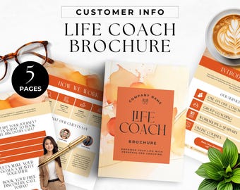 Editable Life Coach Brochure Template Promo Packet for New Clients Coaching Business Edit in Canva US Letter size Instant Digital Download