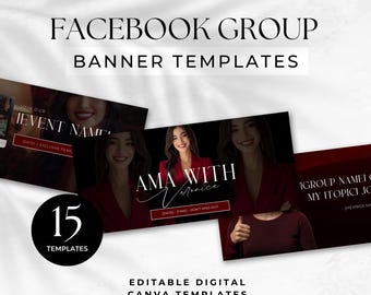 Facebook Group Cover for Hypnotherapist or Life Coach FB Banner Social Media Profile Editable Marketing Canva Template Dark Modern Aesthetic