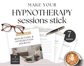 Hypnotherapist New Client Journal Editable Canva Template Post Session Reflection And Integration Workbook For Hypnosis Practices