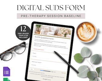 SUDS Questionnaire Digital Template Google Form Therapy Intake Form Subjective Units of Distress Scale Assessment Pre Therapy Baseline