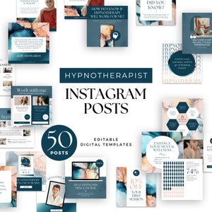 Hypnotherapy Insta Posts Canva Template, Hypnotherapist Instagram IG ...