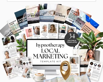 Hypnotherapist Print Marketing Bundle Hypnotherapy Local Client Attraction Editable Printable Canva Templates Poster Trifold Leaflet Flyer