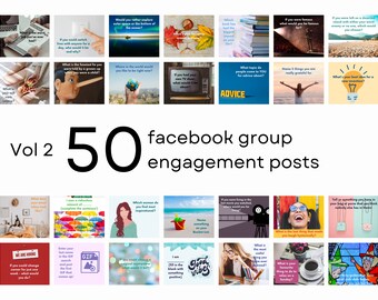 Facebook Group Engagement Posts Vol. 2 INSTANT DOWNLOAD Canva Templates | Templates for Coaches DIGITAL product | FB01