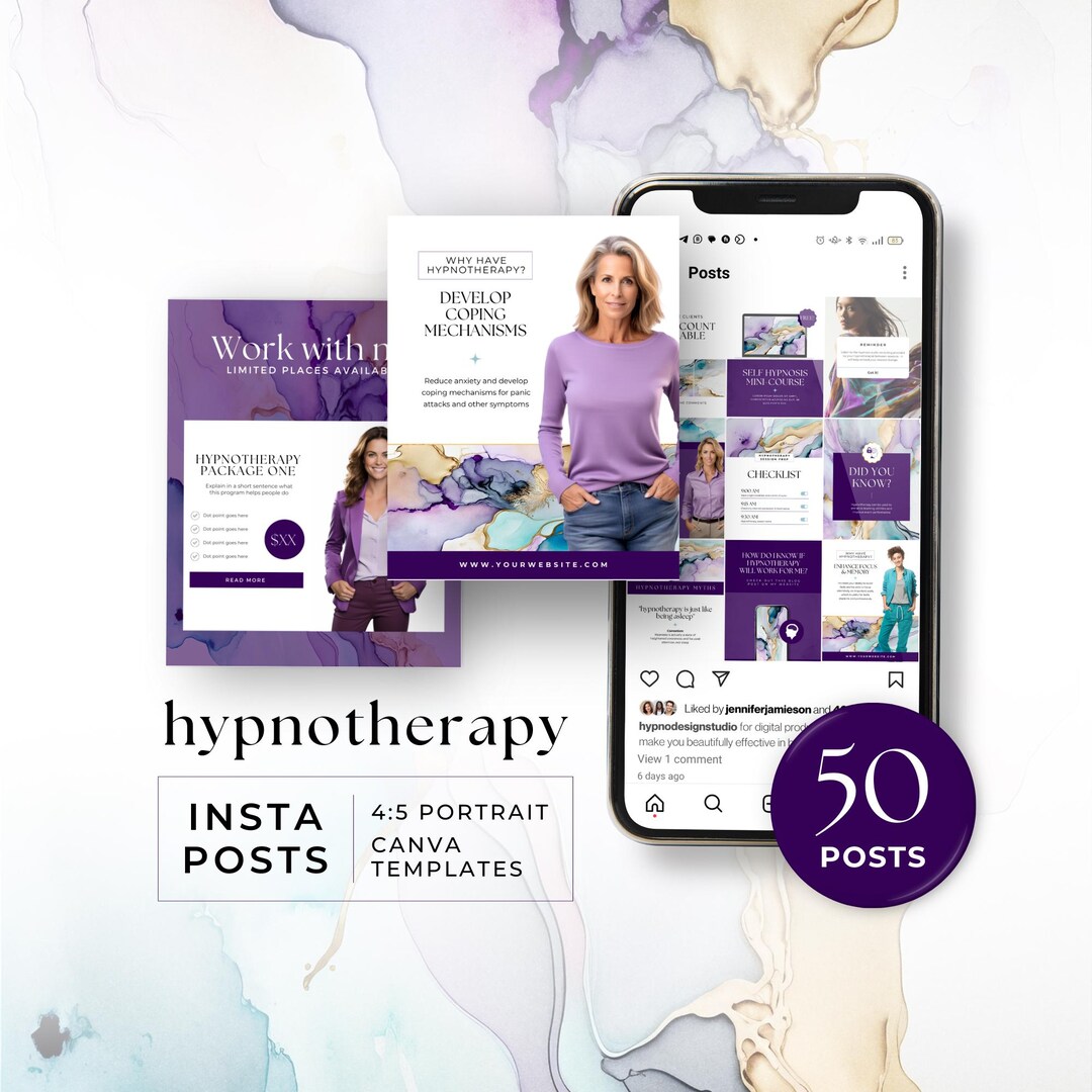 Canva Template for Hypnotherapy Social Media Posts, Hypnosis Instagram ...
