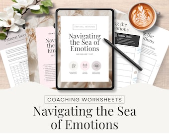 Planilha de Navegação de Emoções, modelo Canva, Regulação Emocional, Ferramentas e Recursos de Coaching de Vida, Autodesenvolvimento, Editável e Imprimível CW1