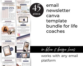 Canva E-Mail Template Bundle Canva Vorlage für E-Mail Mailerlite Mailchimp Flodesk & andere E-Mail Newsletter E-Mail Marketing | BL03
