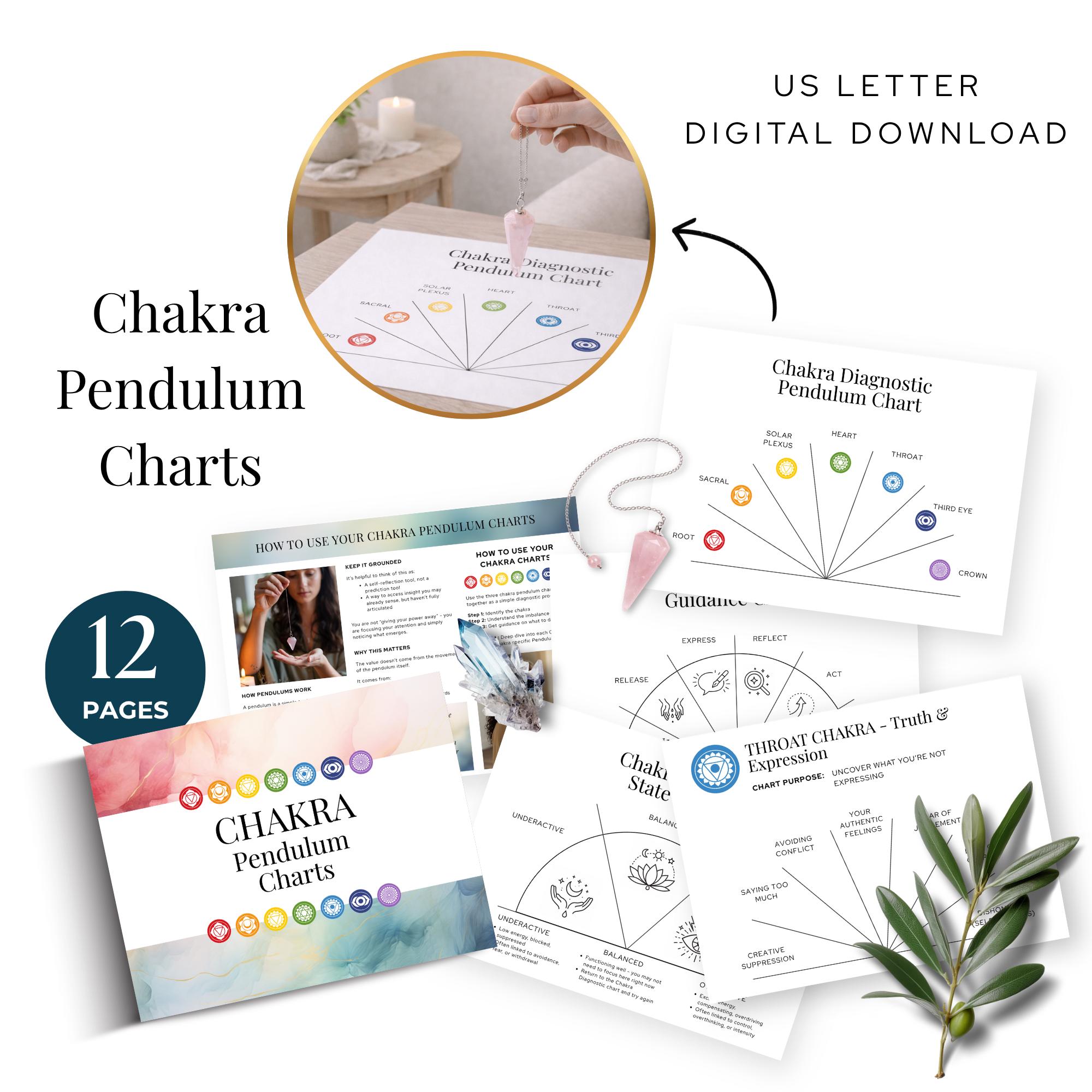 Chakra Reset Bundle Pendulum Charts Printable Journal Affirmation Cards ...