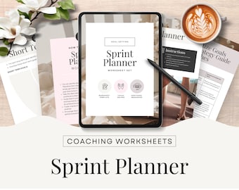 Goal Action Planner Worksheet, Canva template, Sprint Planning, Project Management, Coaching Tools & Resources Editable Printable CW1
