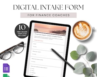 Finance Coach Digital Intake form Google Form Financial Coaching Client Onboarding Money Assessment Questionnaire