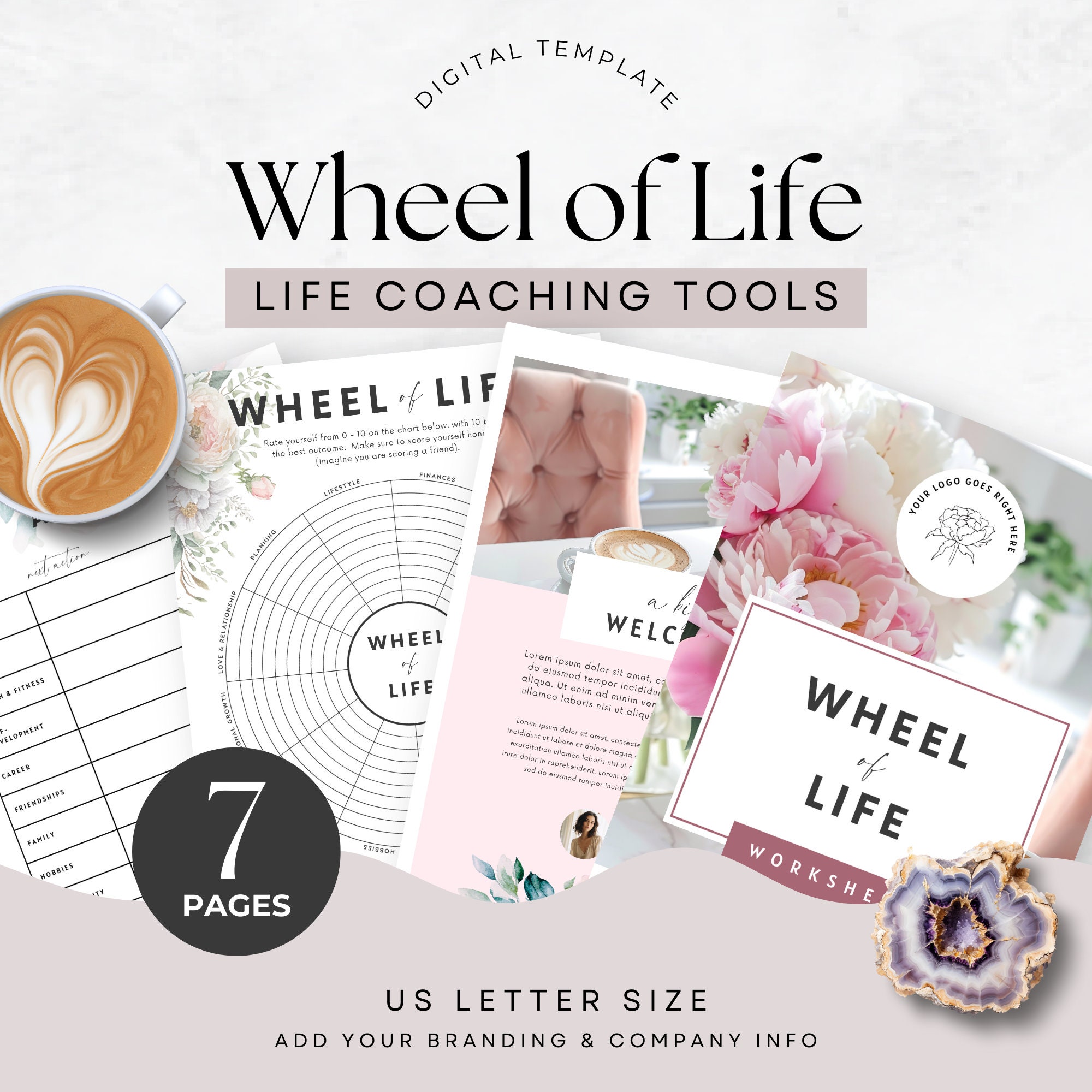 Wheel of Life Worksheet for Coaches, Digital Canva Template With ...