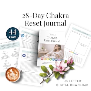 Diario per il ripristino dei chakra, riequilibrio energetico della radiestesia, rabdomanzia: pratica di 28 giorni (PDF digitale stampabile).