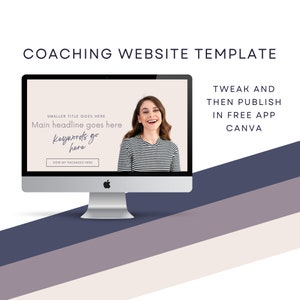 Coaching Website Template Canva, DIY WEBSITE, Canva Web Template for Coaches | BL03