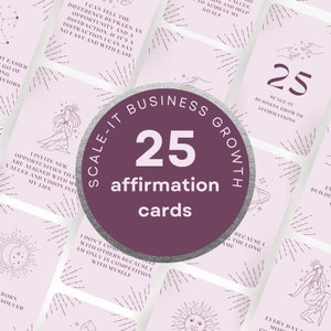 Scale-it Business Growth, Affirmation Cards Printable, Lead Magnet, Canva Template DIGITAL Download, Purple, 5 x 7 inches | DFY