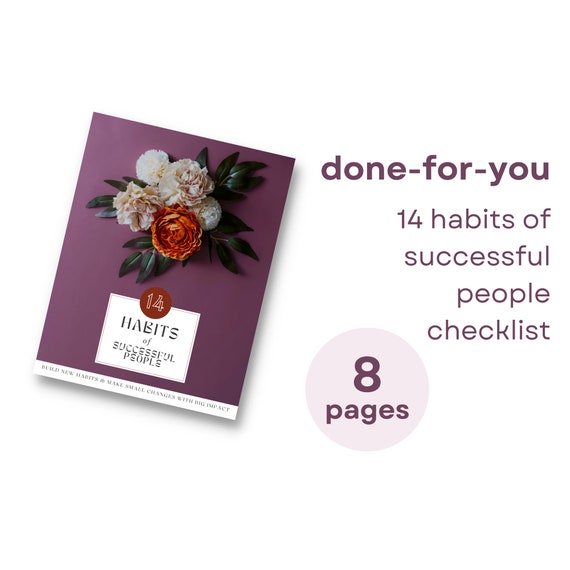 Success Habits Checklist, Done for You Freebie, Lead Magnet, Playbook, ebook, Canva Template, Purple, DIGITAL Download US Letter & A4 | DFY