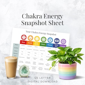 Tabella comparativa dell'energia dei chakra - Guida di riferimento facile e stampabile - Bilanciamento energetico - Download digitale immediato