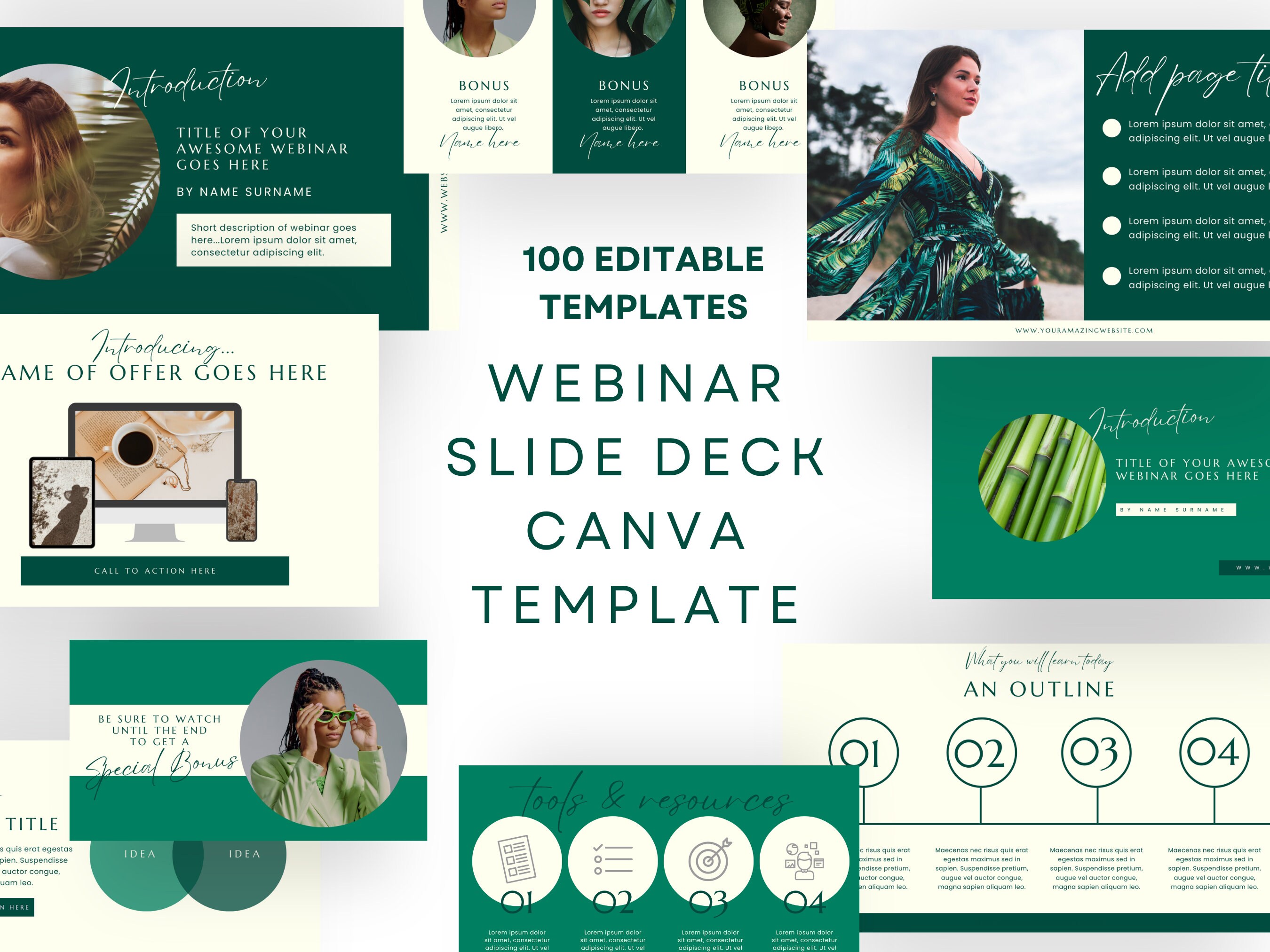 Webinar Template & Slide Deck Template Canva, Course Presentation ...