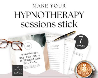 Hypnotherapy Client Journal Template Canva Editable Post Session Reflection And Integration Workbook For Hypnosis Practices