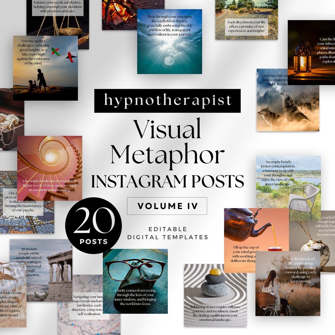 Inspirational Insta Posts for Hypnotherapists Visual Metaphor Canva ...