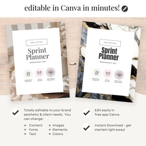 Goal Action Planner Worksheet, Canva template, Sprint Planning, Project Management, Coaching Tools & Resources Editable Printable CW1 image 6