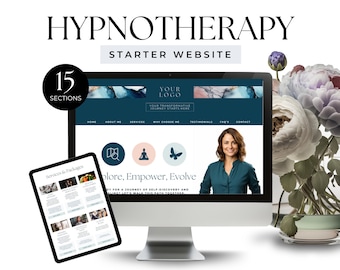 Hypnotherapist Starter Website Template, Canva Hypnotherapy Landing Page, Hypnosis Web Presence, Done for You content, Free Domain included