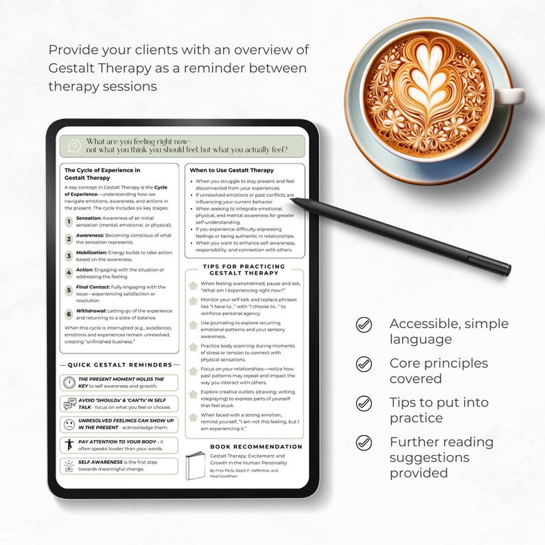 Therapy Cheat Sheet Gestalt Canva Template Client Handout Cheatsheet ...