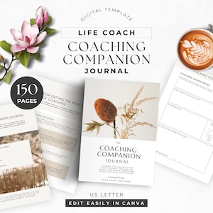 Coaching Journal Canva Template, Client Onboarding, Coaching Session Notes, Coaching Business, US Letter size, Digital Download | NU11