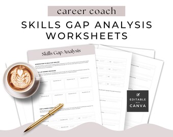Skills Analysis Handout Career Coach Canva template Self Improvement Worksheet Development Coaching Tools Career Change Editable Printable