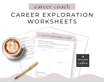 Career Exploration Worksheet Career Coach Handout Canva template Professional Growth Tools Career Change Planner Editable Printable