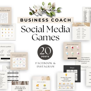 Social Media Games, Instagram Posts, Facebook Group Engagement Posts, Membership Engagement Posts, Canva Templates, DIGITAL product | FB01
