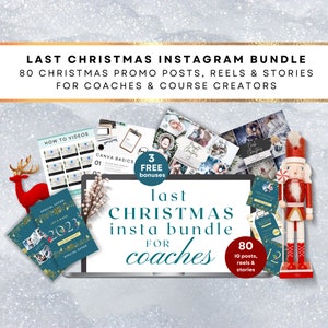Christmas Social Media Posts, Promo Bundle for Coaches, Holiday Instagram Posts Reels and Stories, Canva Templates, Instant DIGITAL DOWNLOAD