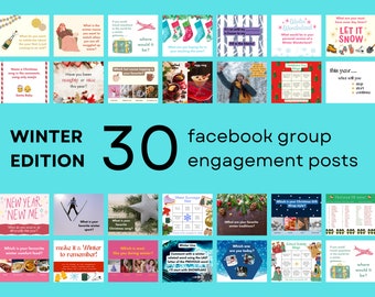 冬のFacebookグループエンゲージメント投稿 即時ダウンロード Canvaテンプレート | コーチ向けテンプレート デジタル製品 | FB01