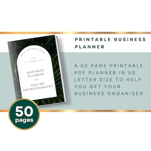 Business Planner, CANVA TEMPLATE for Online Entrepreneurs, Printable US Letter size, Digital Download | EE13