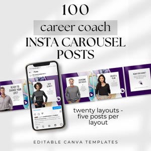 Career Coach Post Instagram Templates Career Coaching IG Feed Canva Templates Engagement Editable Executive Career Development Socials