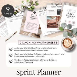 Goal Action Planner Worksheet, Canva template, Sprint Planning, Project Management, Coaching Tools & Resources Editable Printable CW1 image 2
