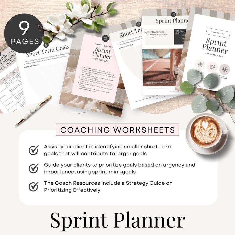 Goal Action Planner Worksheet, Canva template, Sprint Planning, Project Management, Coaching Tools & Resources Editable Printable CW1 image 2